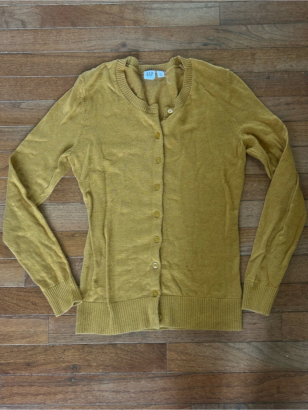 GAP Women's Mustard Yellow Button-Up Cardigan